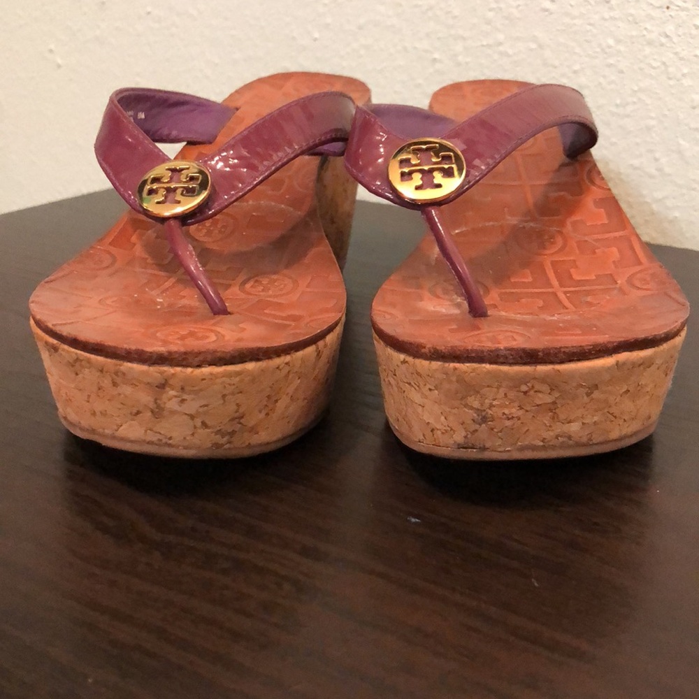 TORY BURCH Thora Wedges Patten Leather Straps Summer Women’s 8 M